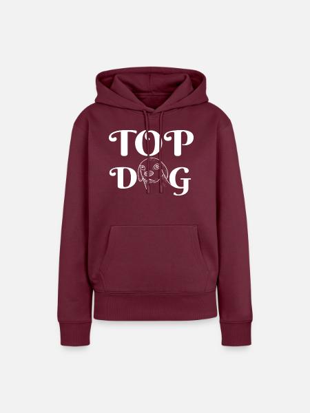 TOP DOG - Frauen Premium Bio Hoodie - Burgunderrot