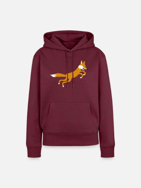 Fuchs springt - Frauen Premium Bio Hoodie - Burgunderrot