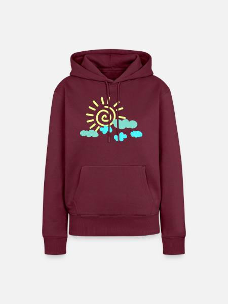 sonne himmel - Frauen Premium Bio Hoodie - Burgunderrot