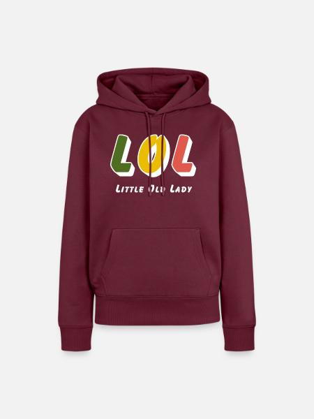 LOL - Little old Lady - Frauen Premium Bio Hoodie - Burgunderrot
