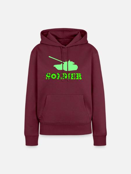 panzer soldat - Frauen Premium Bio Hoodie - Burgunderrot