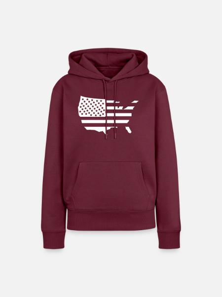 usa amerika 1 - Frauen Premium Bio Hoodie - Burgunderrot