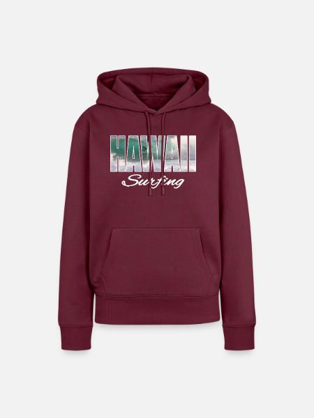 hawaii surfing - Frauen Premium Bio Hoodie - Burgunderrot