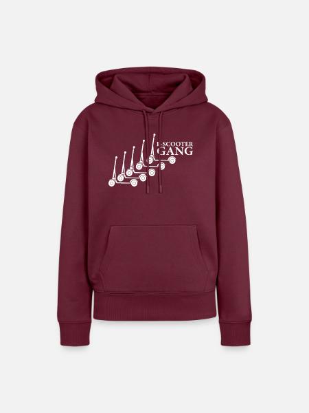 E-Scooter E-Roller Scooter - Frauen Premium Bio Hoodie - Burgunderrot