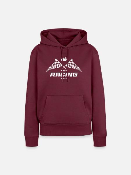 racing symbol - Frauen Premium Bio Hoodie - Burgunderrot