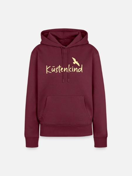 Küstenkind Möwe - Frauen Premium Bio Hoodie - Burgunderrot