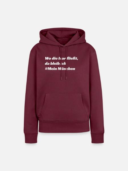 Munich - Frauen Premium Bio Hoodie - Burgunderrot