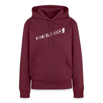 faire confiance au processus Devis - Sweat à capuche Premium bio Femme - bourgogne - Devant - Julia (174cm)