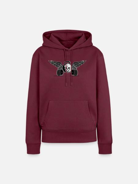 hantel - Frauen Premium Bio Hoodie - Burgunderrot