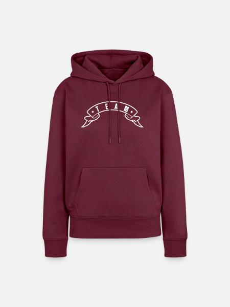 team - Frauen Premium Bio Hoodie - Burgunderrot