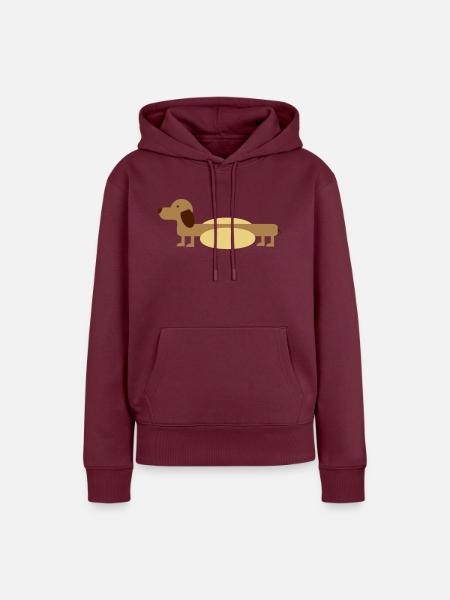 Hot-Dog - Frauen Premium Bio Hoodie - Burgunderrot