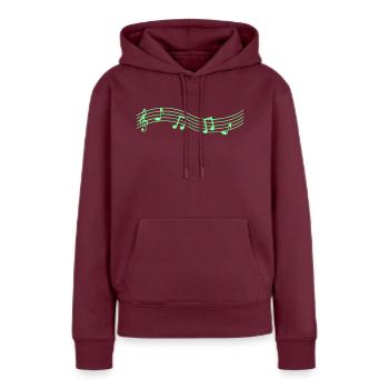 note de musique - Sweat à capuche Premium bio Femme - bourgogne - Devant - Julia (174cm)