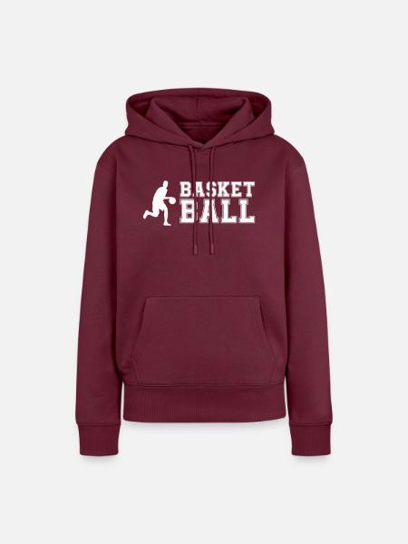 basketball - Frauen Premium Bio Hoodie - Burgunderrot