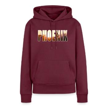 phoenix - Frauen Premium Bio Hoodie - Burgunderrot - Vorne - Julia (174cm)