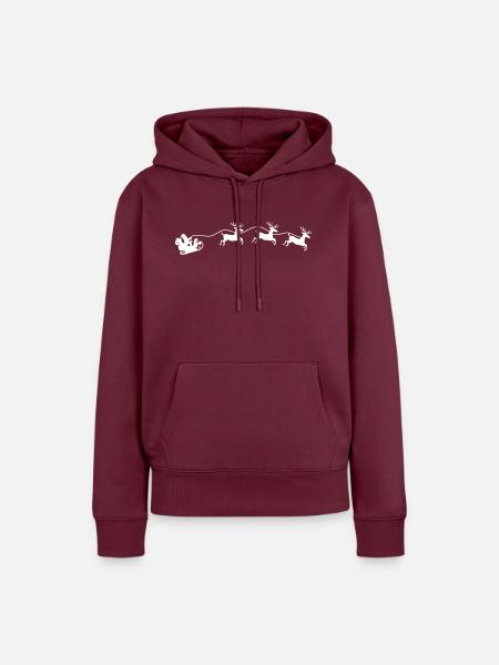 weihnachtsmann schlitten - Frauen Premium Bio Hoodie - Burgunderrot