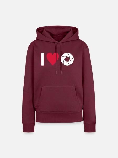 Fotografieren - Frauen Premium Bio Hoodie - Burgunderrot