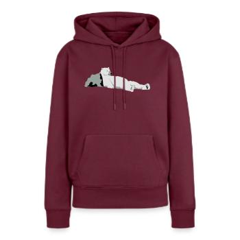 Eisbär - Frauen Premium Bio Hoodie - Burgunderrot - Vorne - Julia (174cm)