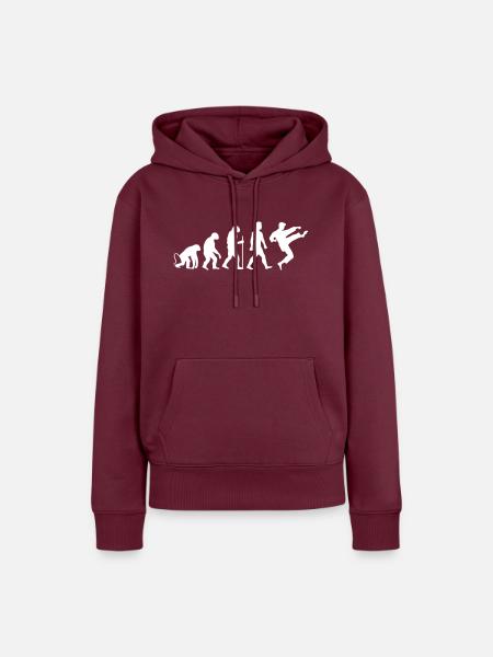 karate evolution - Frauen Premium Bio Hoodie - Burgunderrot