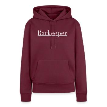 Barkeeper - Frauen Premium Bio Hoodie - Burgunderrot - Vorne - Julia (174cm)