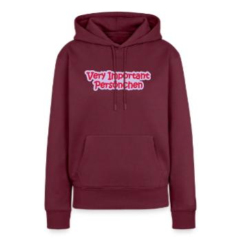 VIP Babysprüche - Frauen Premium Bio Hoodie - Burgunderrot - Vorne - Julia (174cm)