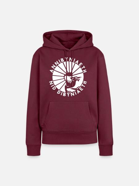 Annibyniaeth Nid Dibyniaeth - Frauen Premium Bio Hoodie - Burgunderrot