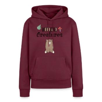 Forêt - Sweat à capuche Premium bio Femme - bourgogne - Devant - Julia (174cm)