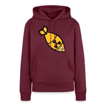 gesicht atombombe radioaktiv bombardieren fliegerb - Frauen Premium Bio Hoodie - Burgunderrot - Vorne - Julia (174cm)
