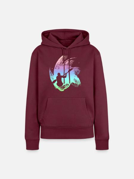Kajak paddeln - Frauen Premium Bio Hoodie - Burgunderrot