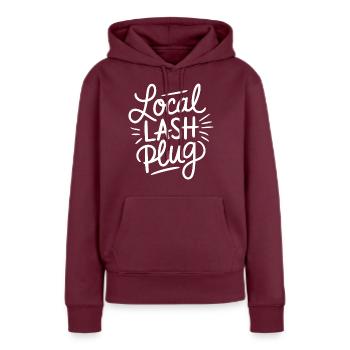 Des cils qui impressionnent - Sweat à capuche Premium bio Femme - bourgogne - Devant - Julia (174cm)