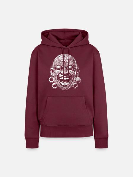 Maske - Frauen Premium Bio Hoodie - Burgunderrot