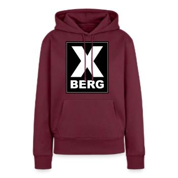 Berlin Kreuzberg X Berg - Frauen Premium Bio Hoodie - Burgunderrot - Vorne - Julia (174cm)