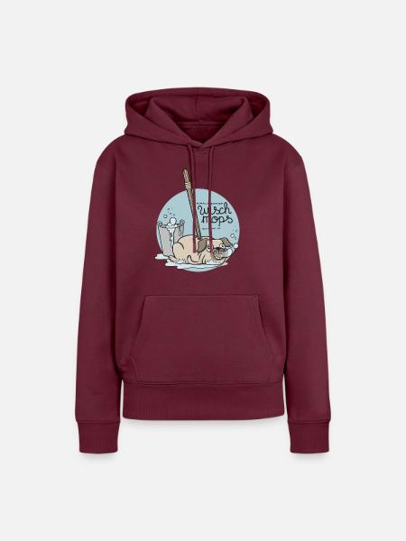 Wischmops - Frauen Premium Bio Hoodie - Burgunderrot