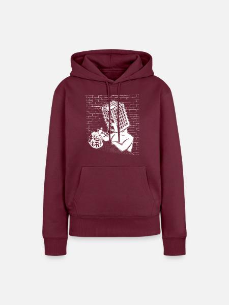 Abholzung - deforestation - Frauen Premium Bio Hoodie - Burgunderrot
