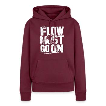 L’amour du hockey – Le flux continue - Sweat à capuche Premium bio Femme - bourgogne - Devant - Julia (174cm)