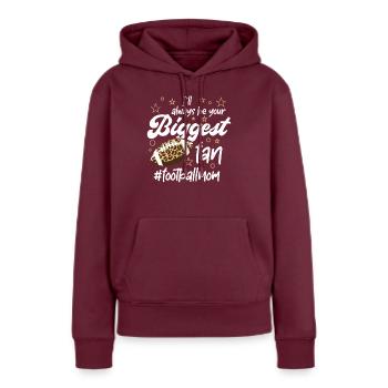Football américain Mama Fan Support Footballmom - Sweat à capuche Premium bio Femme - bourgogne - Devant - Julia (174cm)
