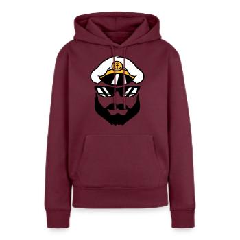 kapitaen muetze matrose seemann schiff crew team s - Frauen Premium Bio Hoodie - Burgunderrot - Vorne - Julia (174cm)