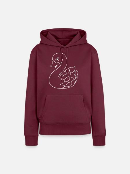 schwan - Frauen Premium Bio Hoodie - Burgunderrot