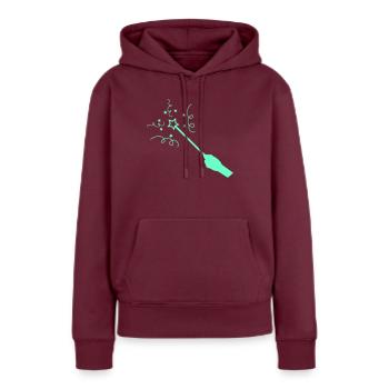 Baguette - Sweat à capuche Premium bio Femme - bourgogne - Devant - Julia (174cm)