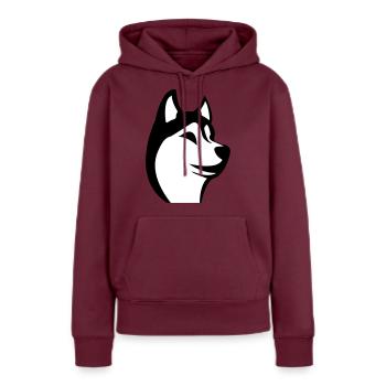 Husky - Sweat à capuche Premium bio Femme - bourgogne - Devant - Julia (174cm)