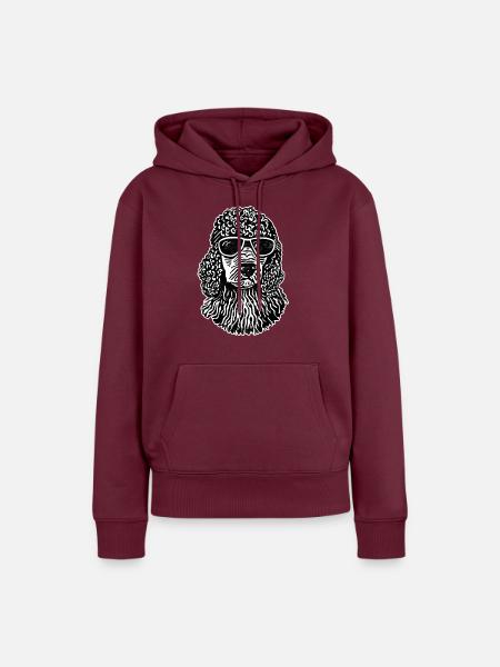 Pudel - Frauen Premium Bio Hoodie - Burgunderrot