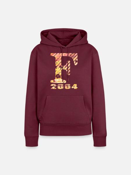 F 2004 Name Geburtsjahr Geschenk - Frauen Premium Bio Hoodie - Burgunderrot