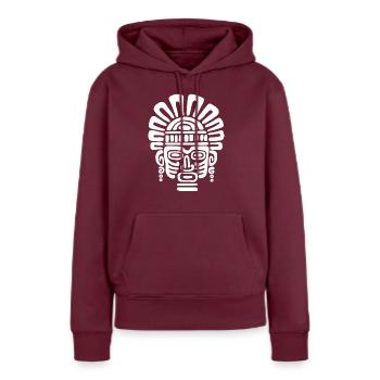 Inka Kultur, Lateinamerika - Frauen Premium Bio Hoodie - Burgunderrot - Vorne - Julia (174cm)