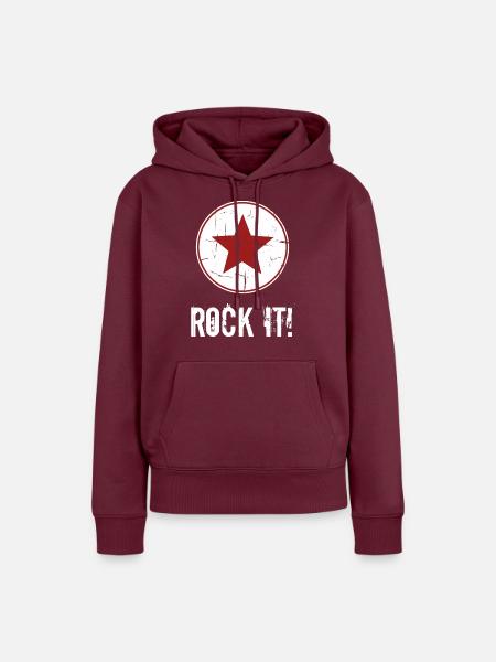 Rock It! Punk Rock Geschenk - Frauen Premium Bio Hoodie - Burgunderrot