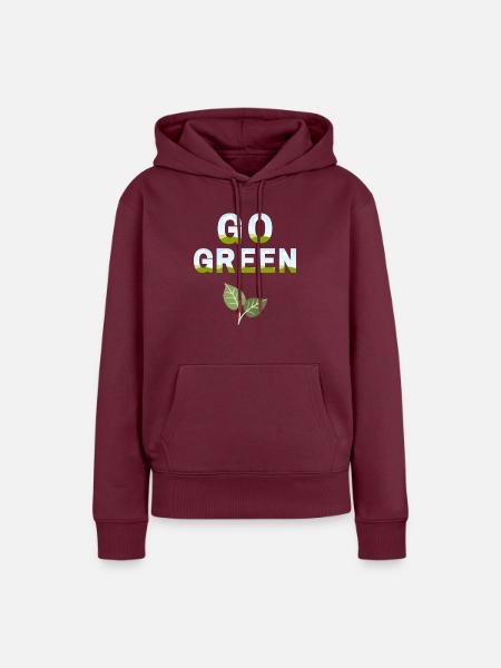 Go GREEN - Frauen Premium Bio Hoodie - Burgunderrot