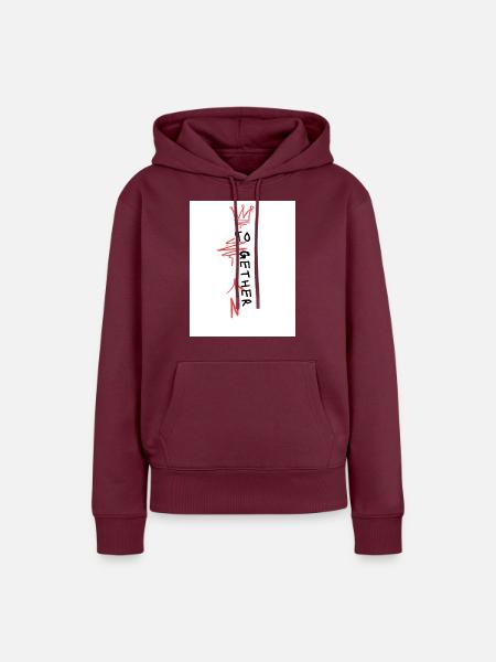Together - Frauen Premium Bio Hoodie - Burgunderrot