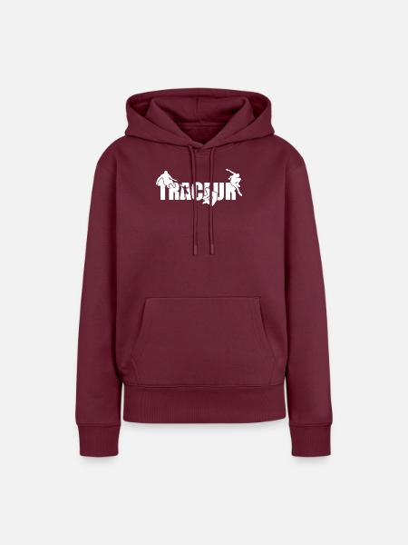 Parkour Traceur weiß - Frauen Premium Bio Hoodie - Burgunderrot