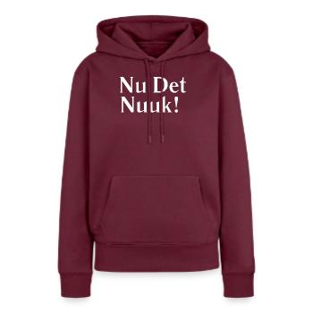 Nu Det Nuuk - Sweat à capuche Premium bio Femme - bourgogne - Devant - Julia (174cm)