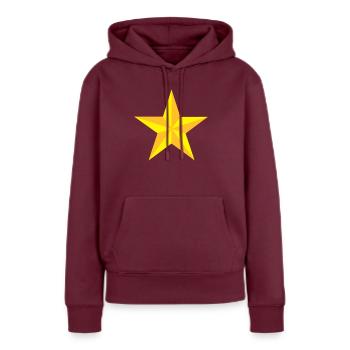 stern goldgelb - Frauen Premium Bio Hoodie - Burgunderrot - Vorne - Julia (174cm)