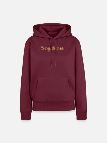 Hundemama – Hundepfotenmuster - Frauen Premium Bio Hoodie - Burgunderrot