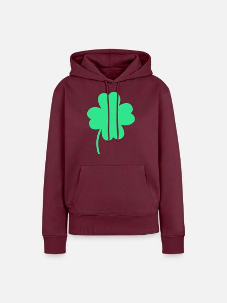 kleeblatt - Frauen Premium Bio Hoodie - Burgunderrot